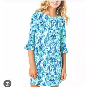 EUC Lilly Pulitzer mini Sophie girls mermaid SEEING DOUBLE dress size L 8-10